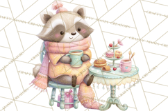 Winter Tea Party Animals PNG, Woodland Cozy Clipart Product Image 4