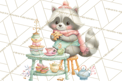 Winter Tea Party Animals PNG, Woodland Cozy Clipart Product Image 5