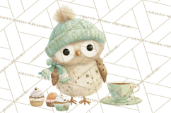 Winter Tea Party Animals PNG, Woodland Cozy Clipart Product Image 4