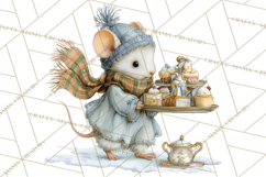 Winter Tea Party Animals PNG, Woodland Cozy Clipart Product Image 5