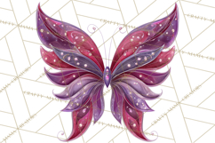 Gemstone Valentine Butterflies Red Pink Jewel Wings Clipart Product Image 2