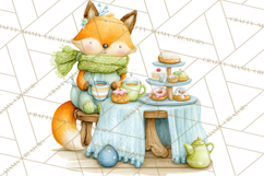 Winter Tea Party Animals PNG, Woodland Cozy Clipart Product Image 4