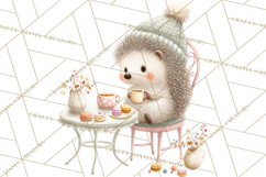 Winter Tea Party Animals PNG, Woodland Cozy Clipart Product Image 3