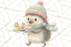 Winter Tea Party Animals PNG, Woodland Cozy Clipart Product Image 4