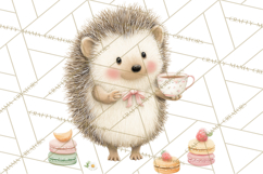 Winter Tea Party Animals PNG, Woodland Cozy Clipart Product Image 5