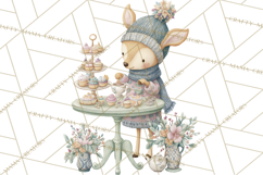 Winter Tea Party Animals PNG, Woodland Cozy Clipart Product Image 2