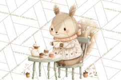 Winter Tea Party Animals PNG, Woodland Cozy Clipart Product Image 5