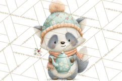 Winter Tea Party Animals PNG, Woodland Cozy Clipart Product Image 3