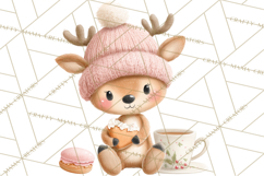 Winter Tea Party Animals PNG, Woodland Cozy Clipart Product Image 4