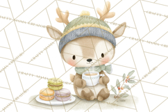 Winter Tea Party Animals PNG, Woodland Cozy Clipart Product Image 5