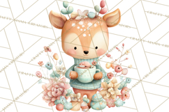 Winter Tea Party Animals PNG, Woodland Cozy Clipart Product Image 2