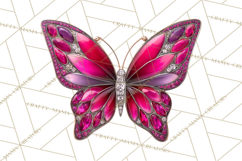 Gemstone Valentine Butterflies Red Pink Jewel Wings Clipart Product Image 4