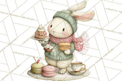 Winter Tea Party Animals PNG, Woodland Cozy Clipart Product Image 3