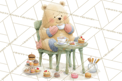 Winter Tea Party Animals PNG, Woodland Cozy Clipart Product Image 4