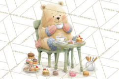Winter Tea Party Animals PNG, Woodland Cozy Clipart Product Image 4