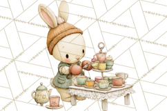 Winter Tea Party Animals PNG, Woodland Cozy Clipart Product Image 5