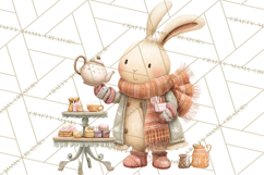 Winter Tea Party Animals PNG, Woodland Cozy Clipart Product Image 2