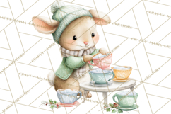 Winter Tea Party Animals PNG, Woodland Cozy Clipart Product Image 5
