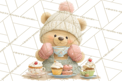 Winter Tea Party Animals PNG, Woodland Cozy Clipart Product Image 2