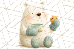 Winter Tea Party Animals PNG, Woodland Cozy Clipart Product Image 3
