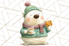 Winter Tea Party Animals PNG, Woodland Cozy Clipart Product Image 4