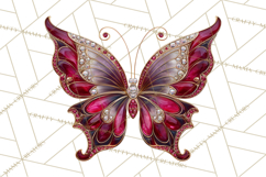 Gemstone Valentine Butterflies Red Pink Jewel Wings Clipart Product Image 5