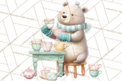 Winter Tea Party Animals PNG, Woodland Cozy Clipart Product Image 5