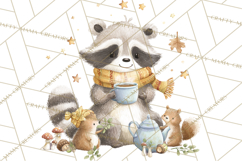 Winter Tea Party Animals PNG, Woodland Cozy Clipart Product Image 2