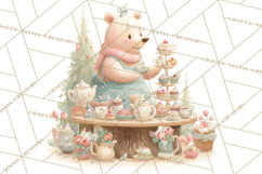 Winter Tea Party Animals PNG, Woodland Cozy Clipart Product Image 3