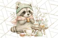 Winter Tea Party Animals PNG, Woodland Cozy Clipart Product Image 4