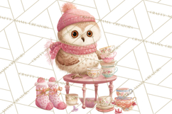Winter Tea Party Animals PNG, Woodland Cozy Clipart Product Image 3