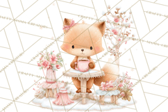Winter Tea Party Animals PNG, Woodland Cozy Clipart Product Image 5