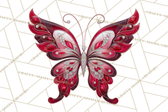 Gemstone Valentine Butterflies Red Pink Jewel Wings Clipart Product Image 2