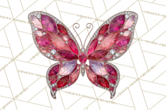 Gemstone Valentine Butterflies Red Pink Jewel Wings Clipart Product Image 4