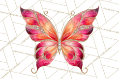 Gemstone Valentine Butterflies Red Pink Jewel Wings Clipart Product Image 3