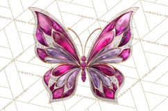 Gemstone Valentine Butterflies Red Pink Jewel Wings Clipart Product Image 5