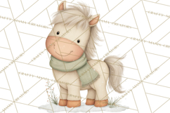 Cute Winter Farm Animals PNG, Cozy Snowy Animal Clipart Product Image 2