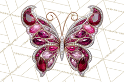 Gemstone Valentine Butterflies Red Pink Jewel Wings Clipart Product Image 2