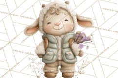 Cute Winter Farm Animals PNG, Cozy Snowy Animal Clipart Product Image 3