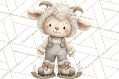Cute Winter Farm Animals PNG, Cozy Snowy Animal Clipart Product Image 4