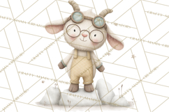 Cute Winter Farm Animals PNG, Cozy Snowy Animal Clipart Product Image 5