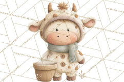Cute Winter Farm Animals PNG, Cozy Snowy Animal Clipart Product Image 2