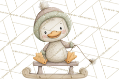 Cute Winter Farm Animals PNG, Cozy Snowy Animal Clipart Product Image 3