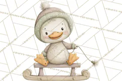Cute Winter Farm Animals PNG, Cozy Snowy Animal Clipart Product Image 3