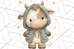 Cute Winter Farm Animals PNG, Cozy Snowy Animal Clipart Product Image 4