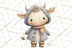 Cute Winter Farm Animals PNG, Cozy Snowy Animal Clipart Product Image 5