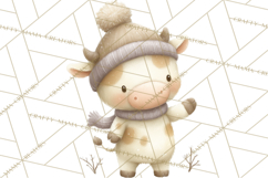 Cute Winter Farm Animals PNG, Cozy Snowy Animal Clipart Product Image 2