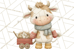 Cute Winter Farm Animals PNG, Cozy Snowy Animal Clipart Product Image 4