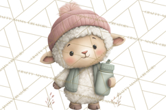Cute Winter Farm Animals PNG, Cozy Snowy Animal Clipart Product Image 2