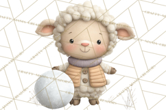 Cute Winter Farm Animals PNG, Cozy Snowy Animal Clipart Product Image 3
